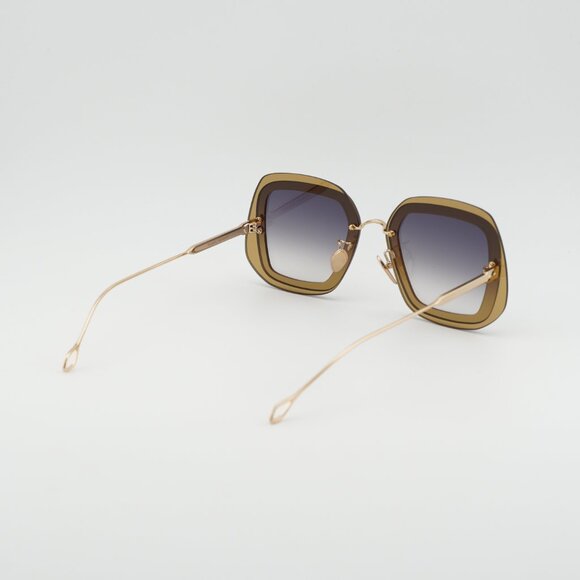 Isabel Marant IM 0047/S 0DYG 9O Sunglasses Yellow Geometric Frame, Smoke Lenses main image 6